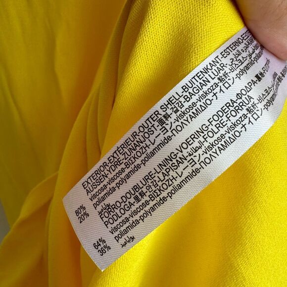 NWT $119 Zara Blogger Favorite Twist Cape Yellow Maxi Vacation Dress Size Small - Picture 6 of 6